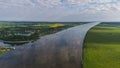 Vistula river near GdaÃâsk, Poland. Lock in Przegalin.